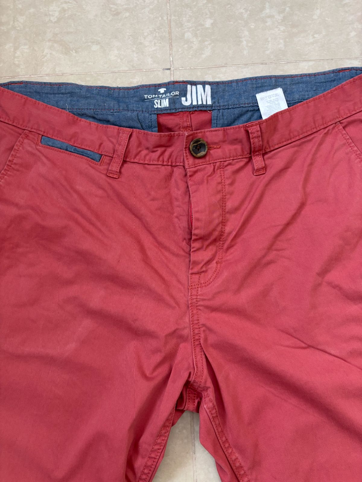 Tom Tailor Slim Fit Red Chino Shorts - XL | Waist: 36"
