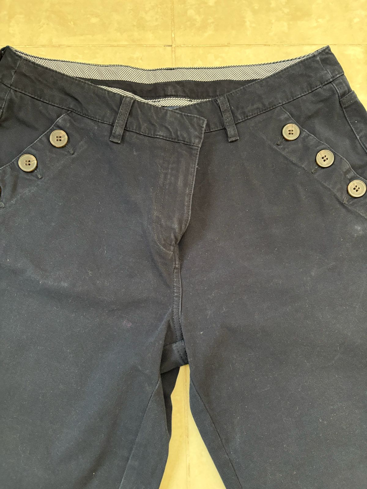 Maine New England Button-Detail Navy Blue Chino Shorts - S | Waist: 30"