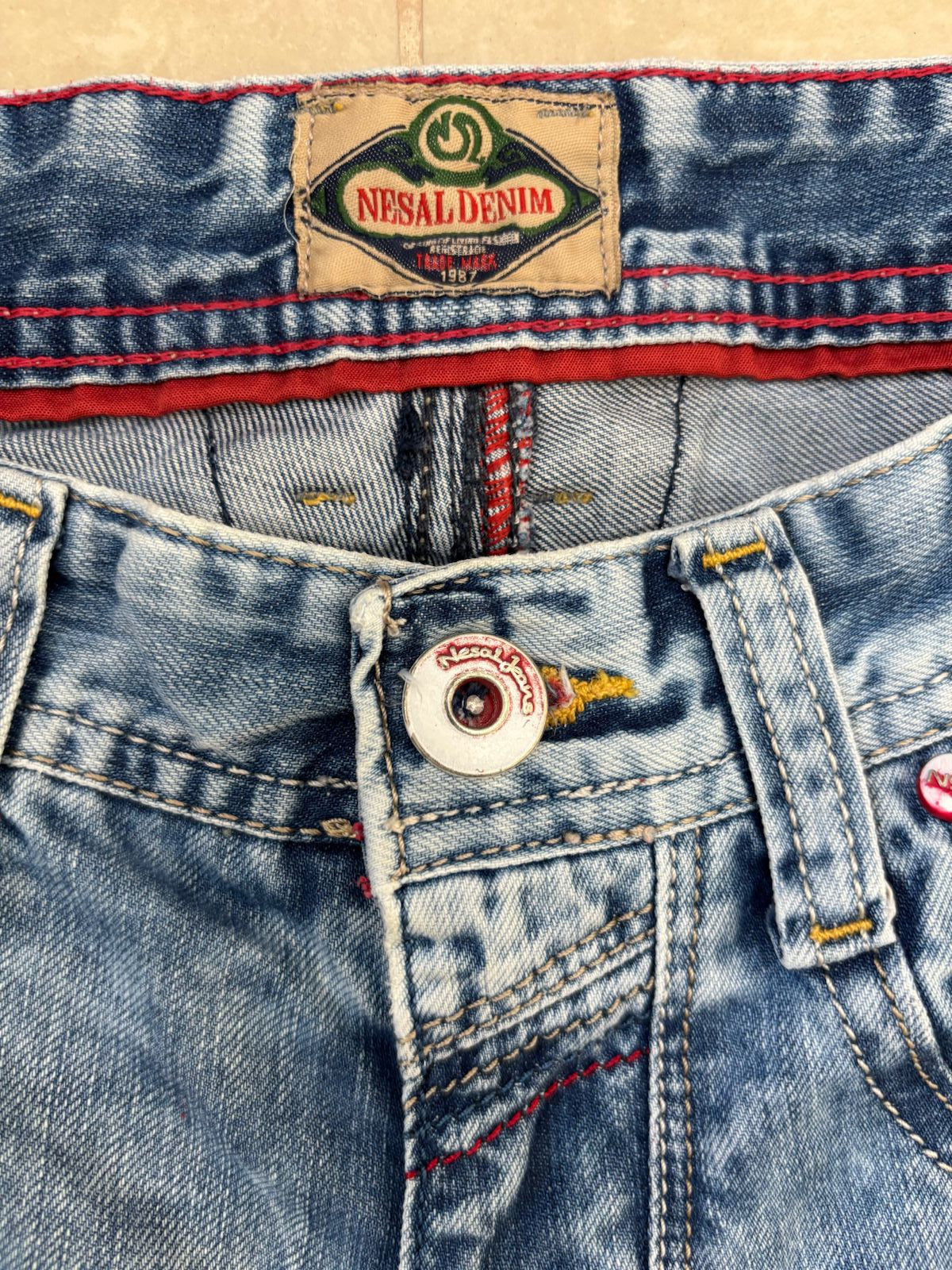 Nesal Denim 1987 Distressed Cargo Light Blue Short - M