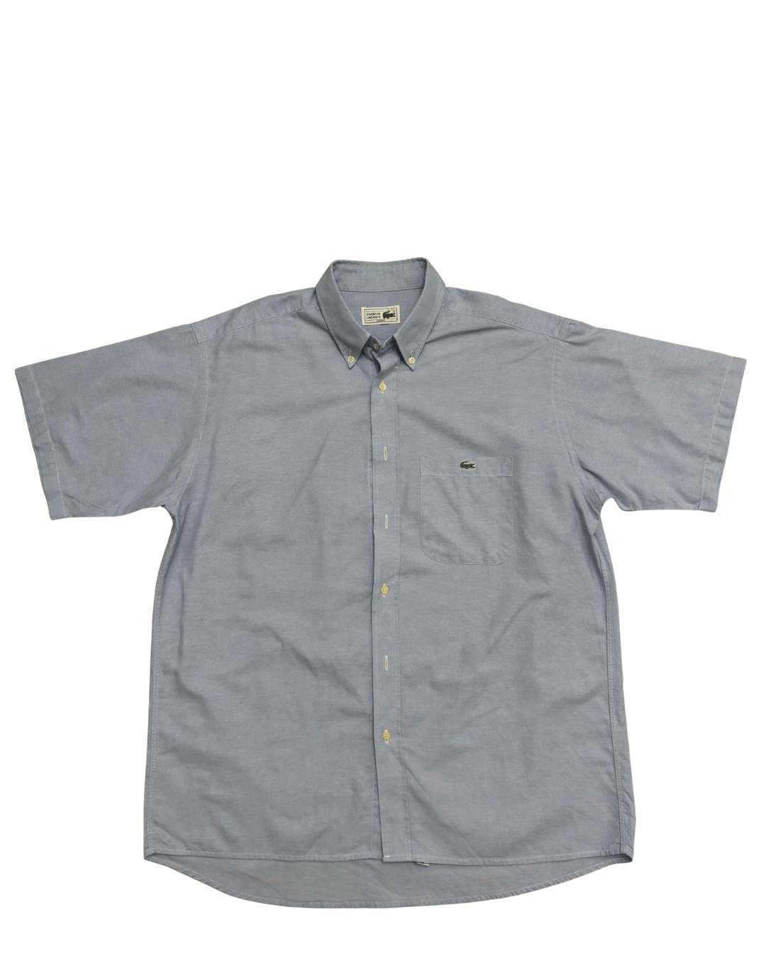 Lacoste Chemise Vintage Loisir Sky Blue Button Down Oxford Short Sleeve Shirt - XL
