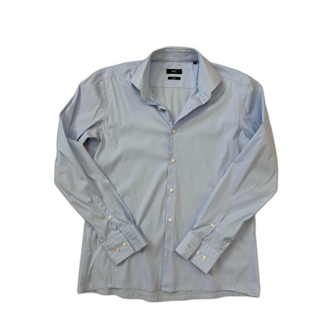 BOSS Joey Slim Fit Light Blue Long Sleeve Shirt - M