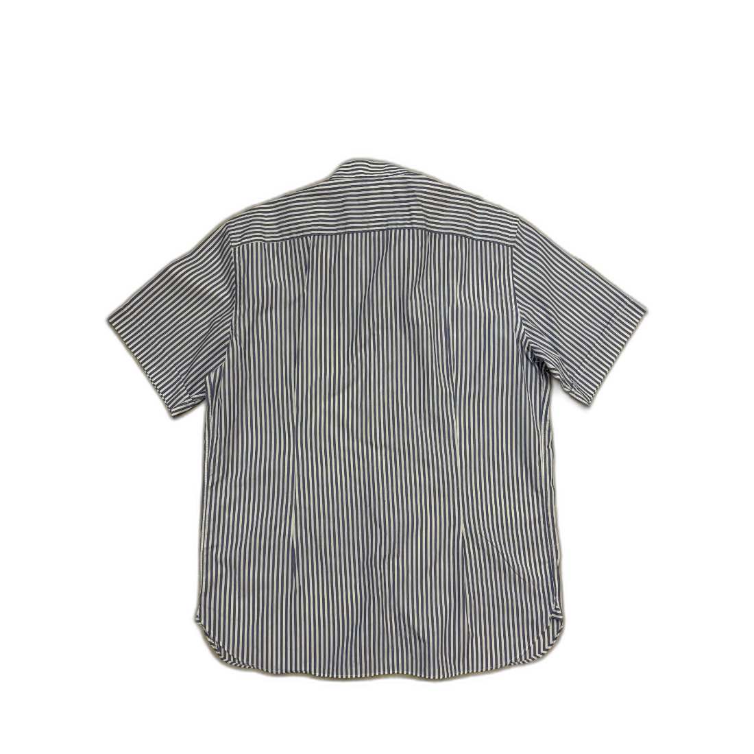 Massimo Dutti Italian Fabric Blue & White Striped Half Sleeve Shirt - L