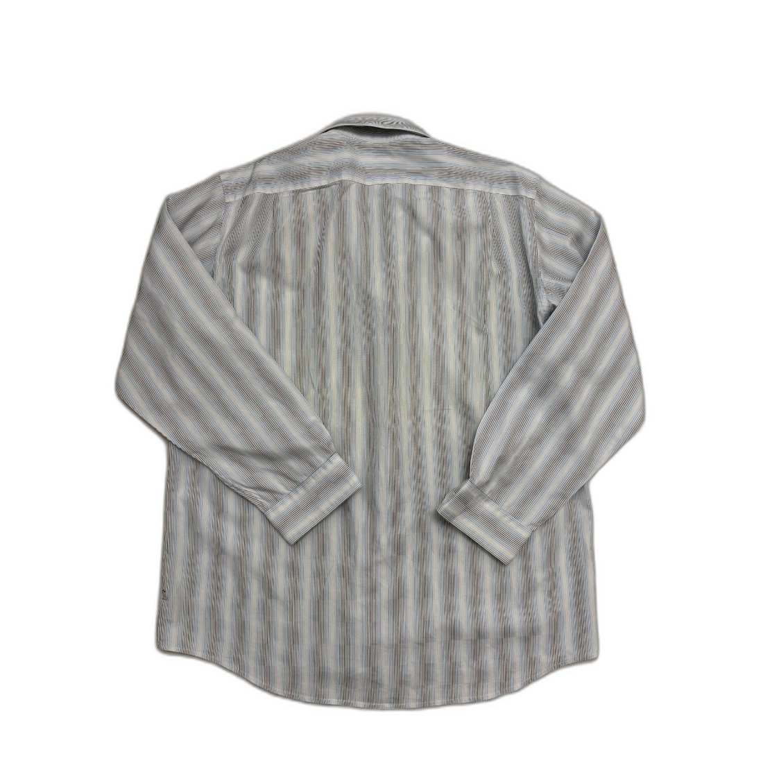 Lacoste Multicolor Pinstripe Light Gray Button-Up Shirt - XL