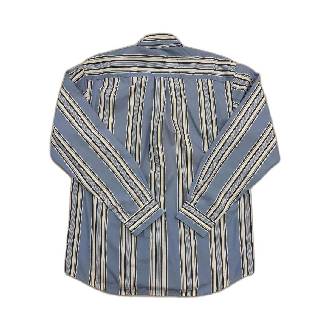 Lacoste Classic Fit Sky Blue & Navy Stripe Button-Down Shirt - XL