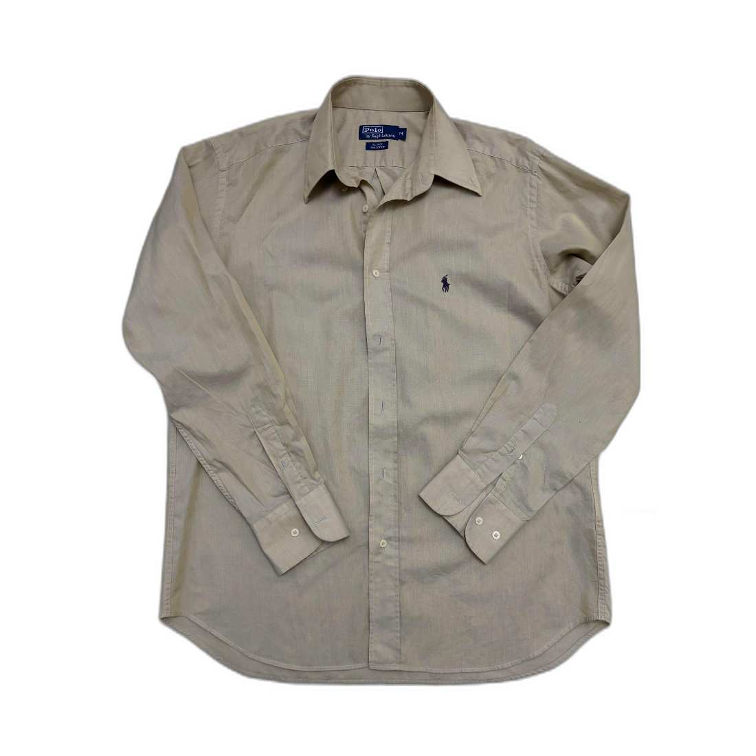 Ralph Lauren Blake Classic Beige Cotton Button-Up Shirt- M