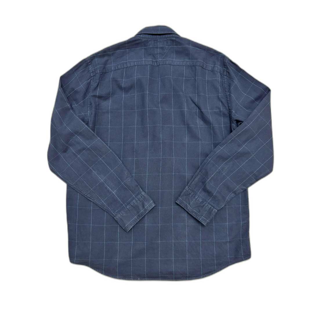 Tommy Hilfiger Regular Fit Navy Blue Windowpane Shirt - XL