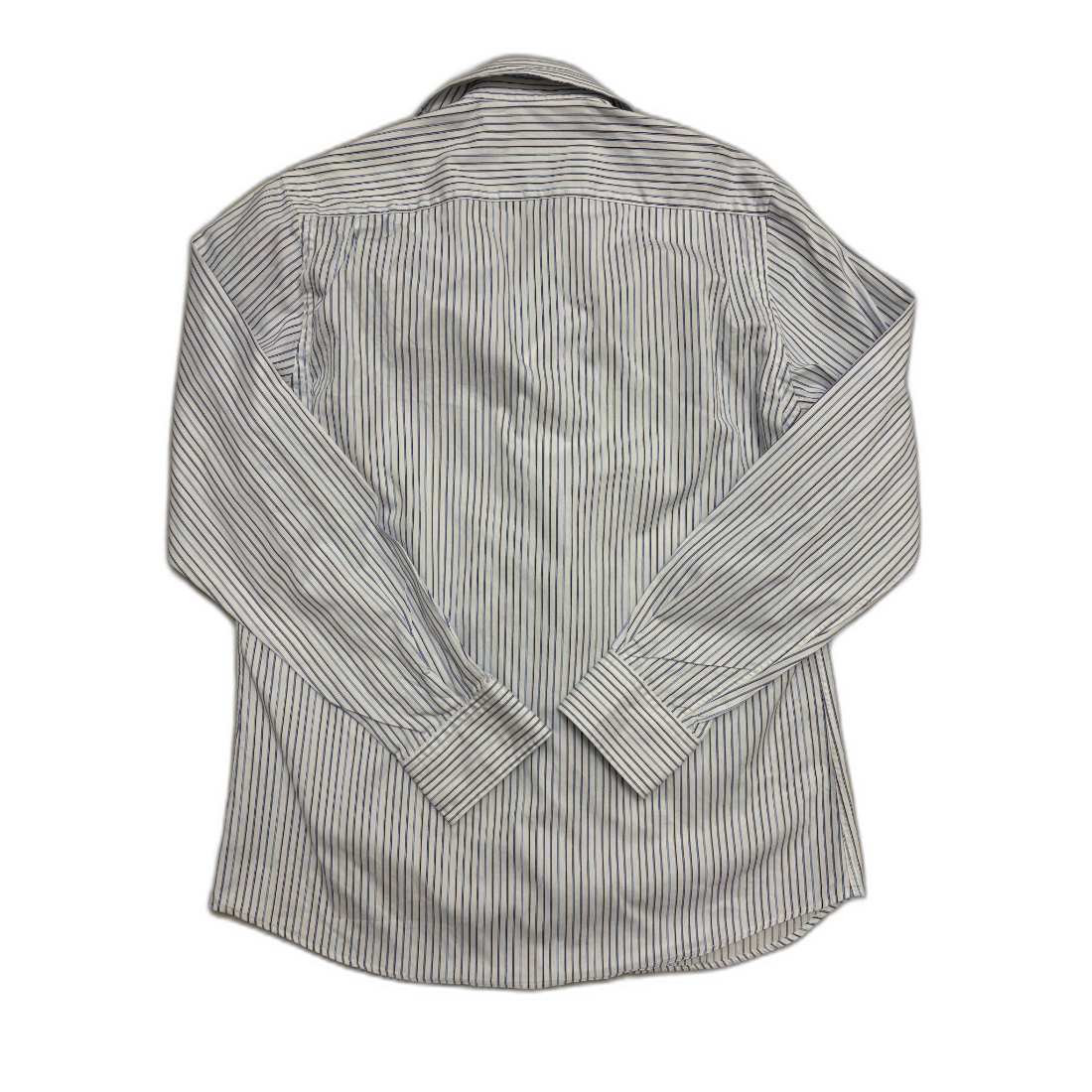 Massimo Dutti Fine Stripe White & Blue Formal Button-Up Shirt - M