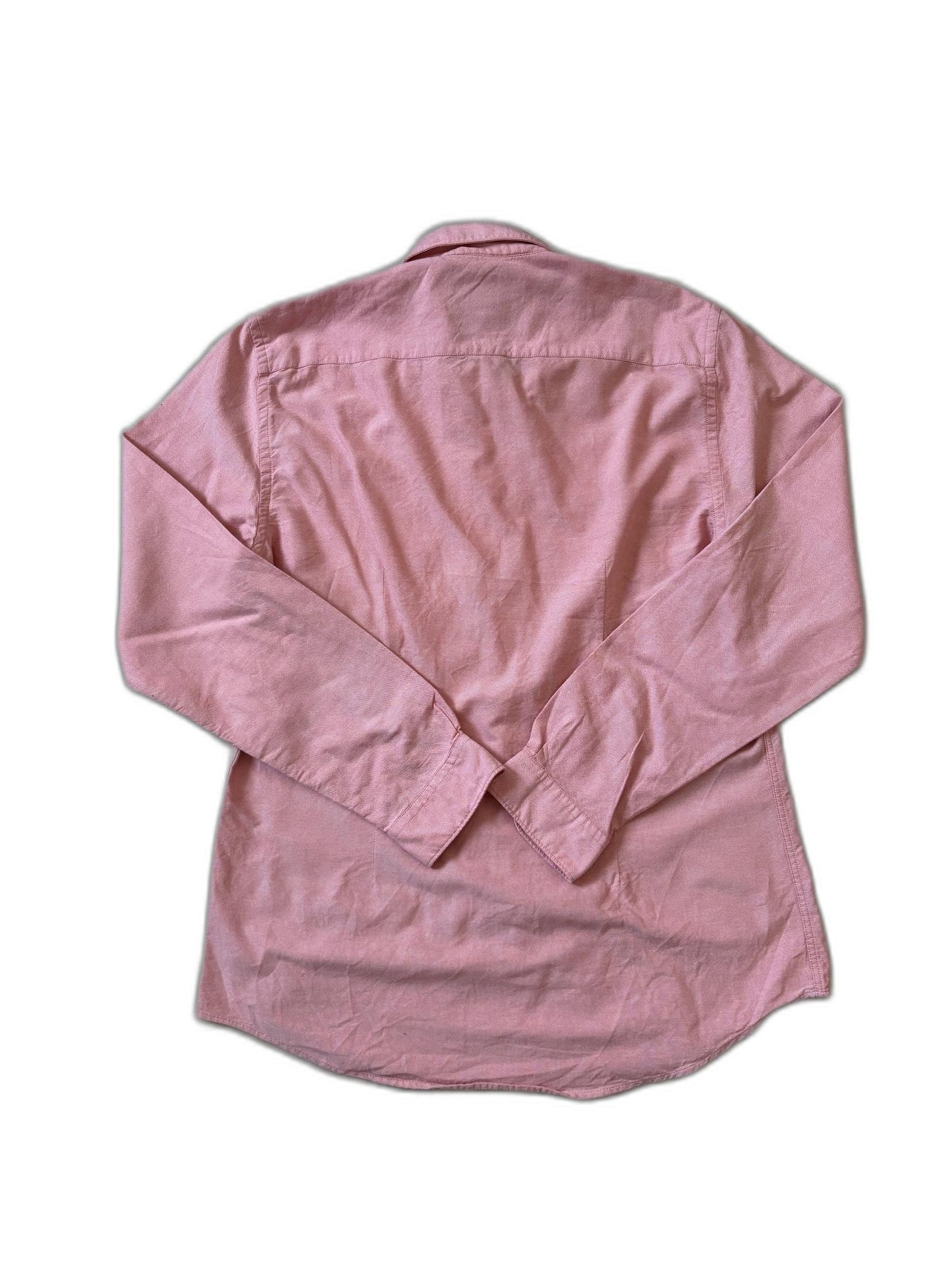 ZARA Slim Fit Oxford Long Sleeve Pink Shirt - S