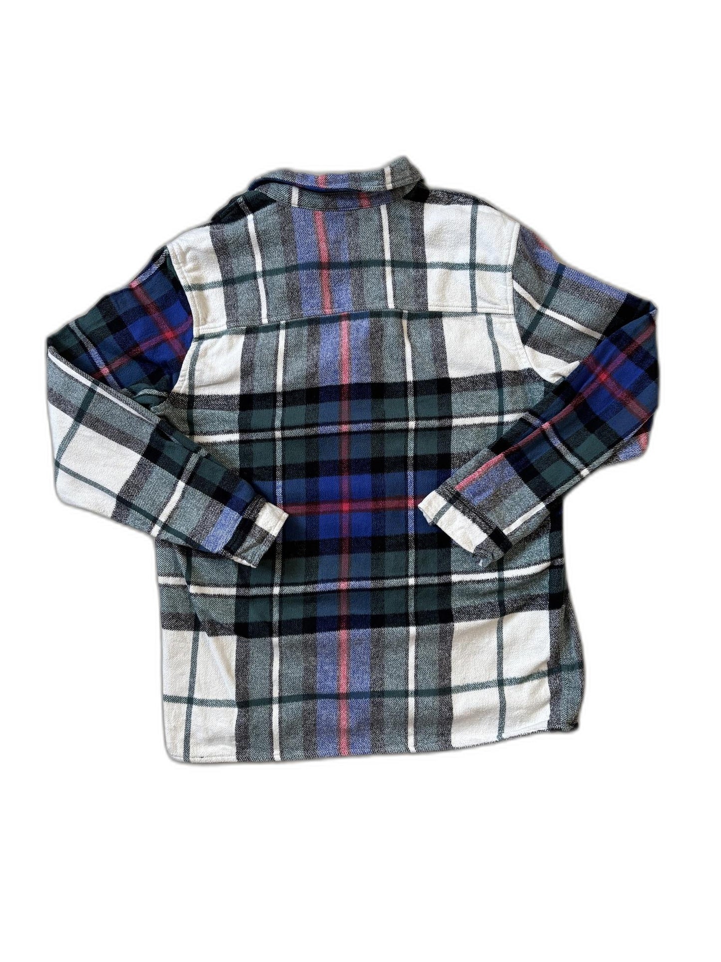 ZARA Relaxed Fit Fleece Roll Tab Sleeve Multicolor Shacket Shirt - M