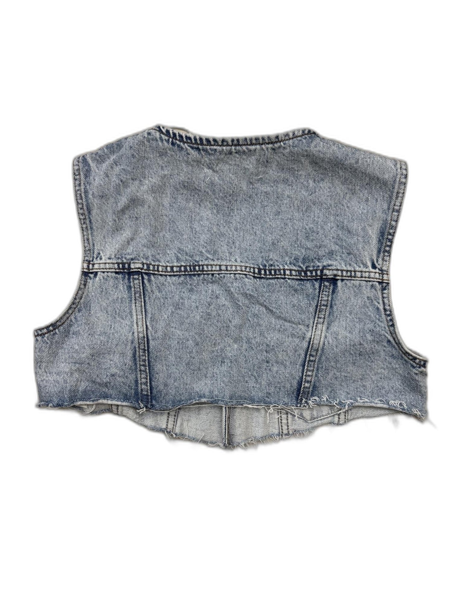 Pull & Bear Blue Denim Cropped Jacket - XS