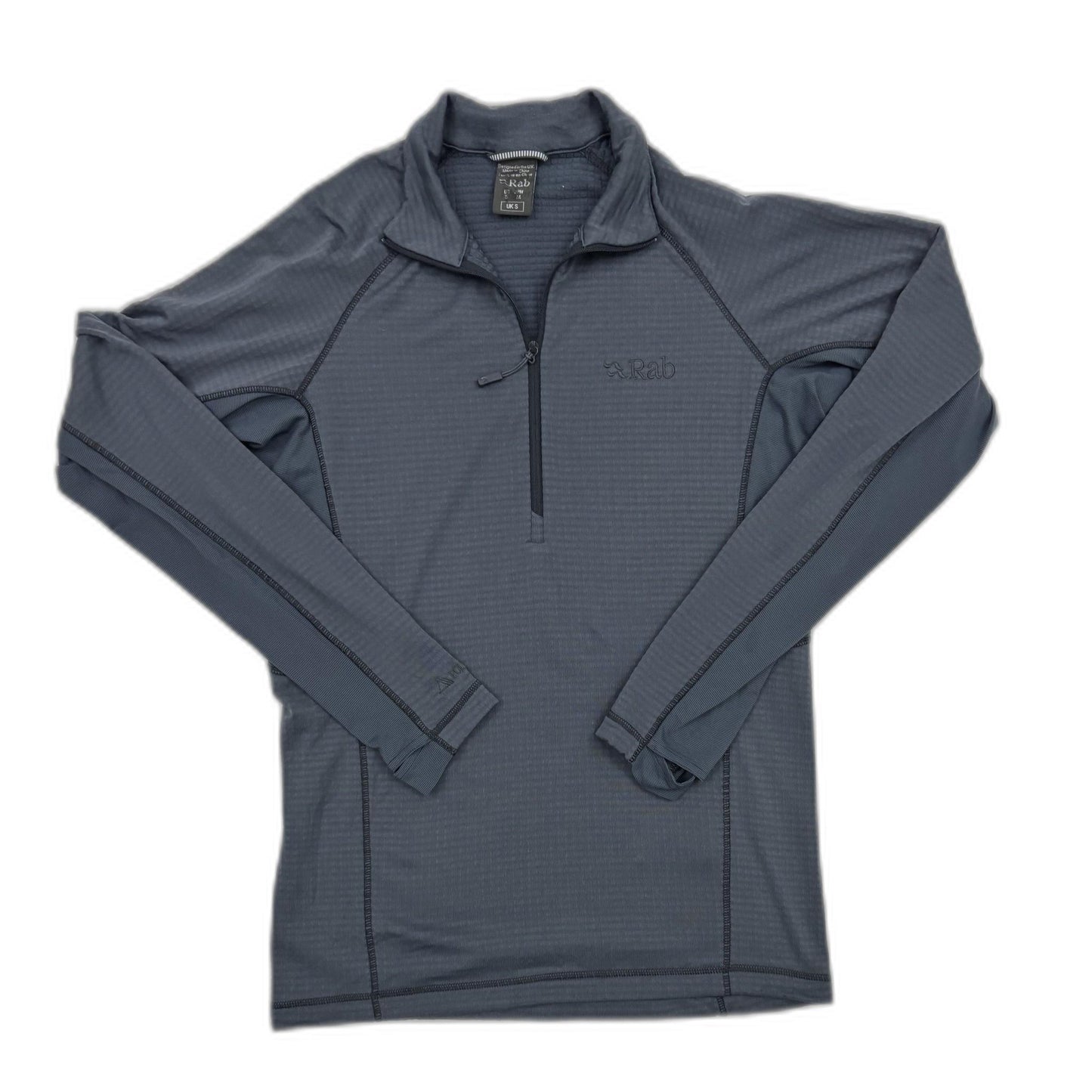 Rab Lightweight Quarter-Zip Grid Fleece Gray Pullover - XS