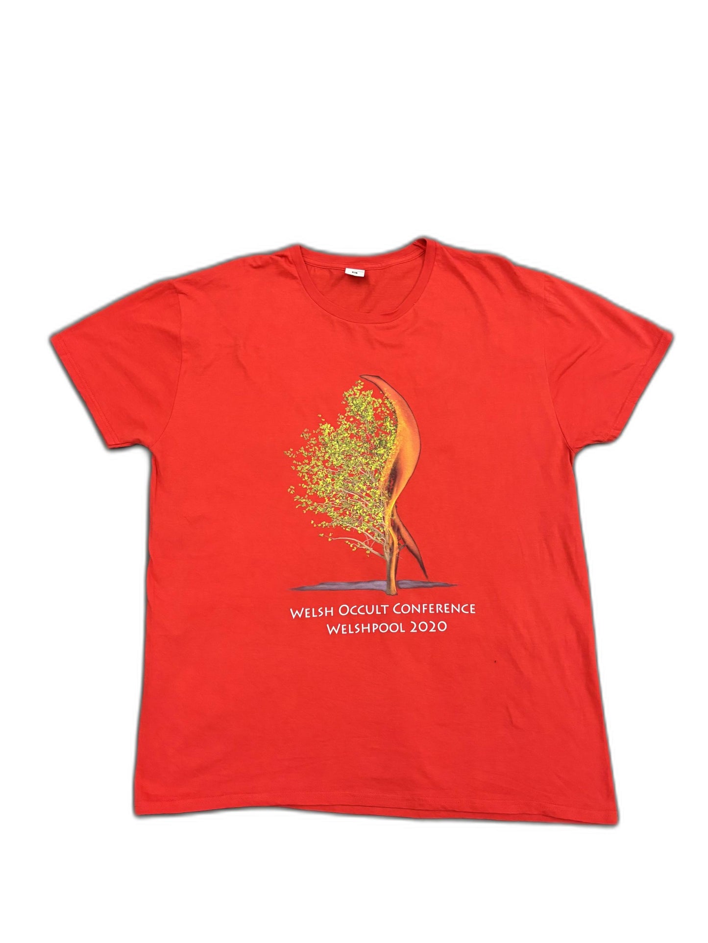 Fruit of the Loom Red Welsh Occult Conference 2020 Graphic T-Shirt - M