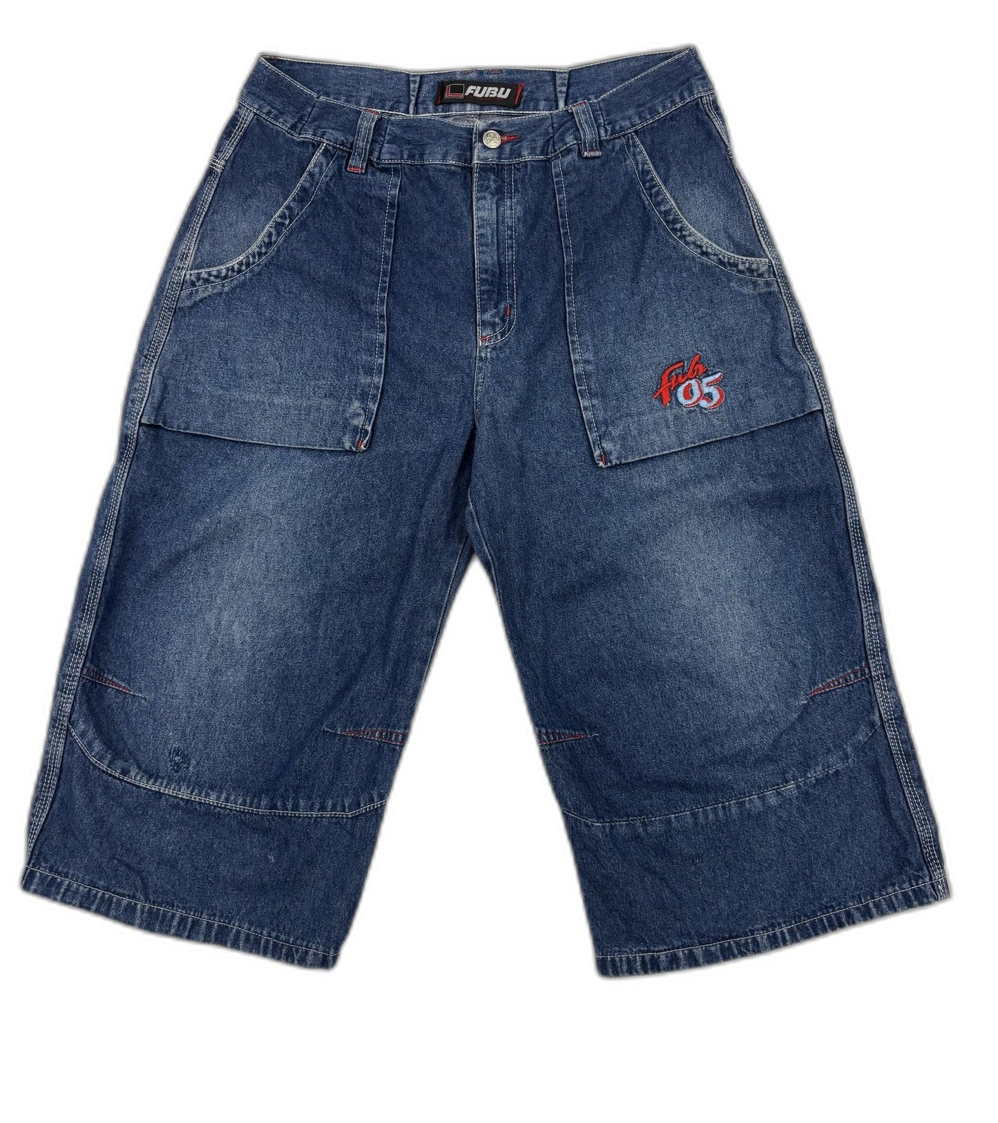 FUBU 05 Vintage Denim Cargo Shorts - M | Waist: 32"