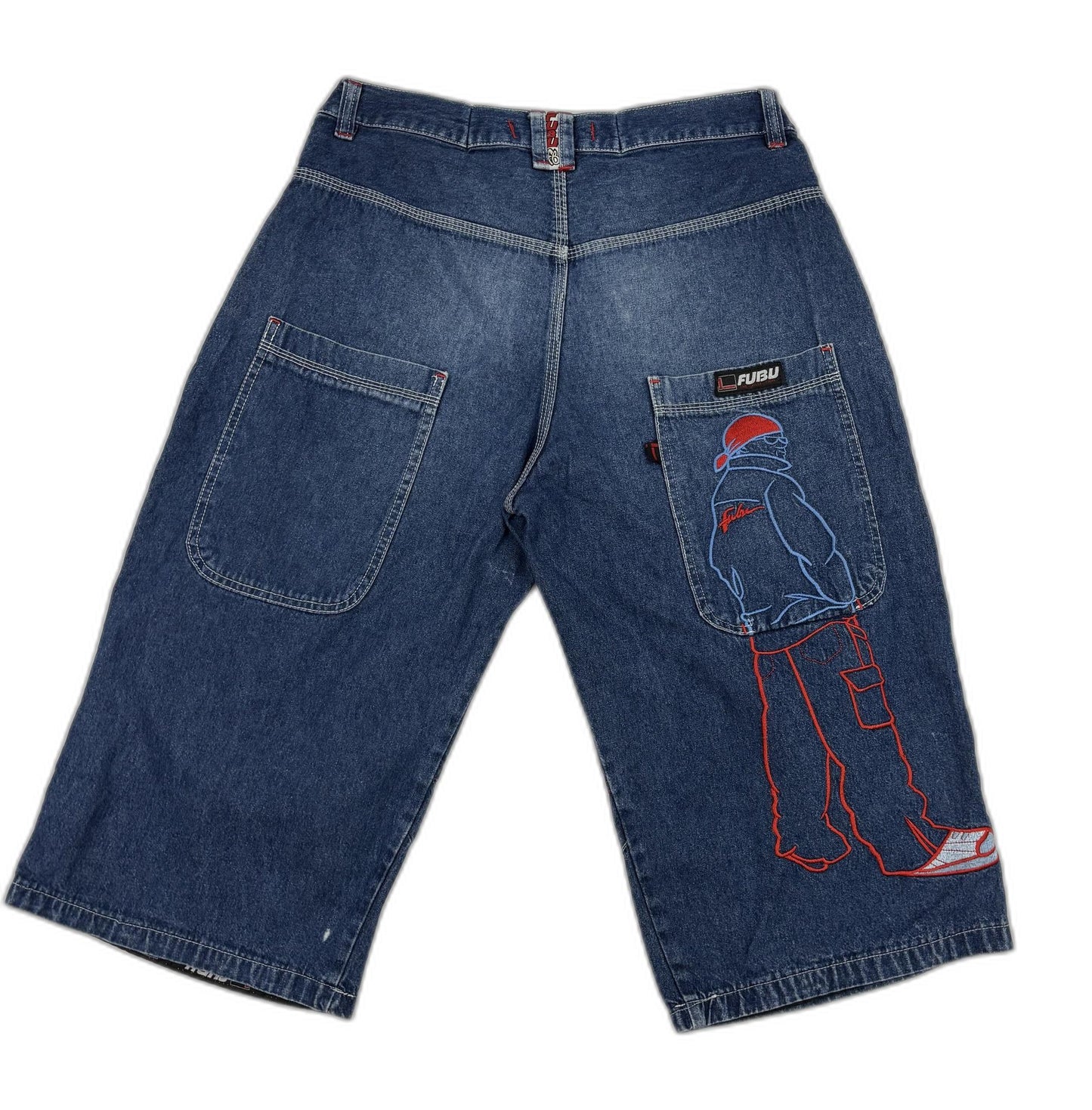 FUBU 05 Vintage Denim Cargo Shorts - M | Waist: 32"