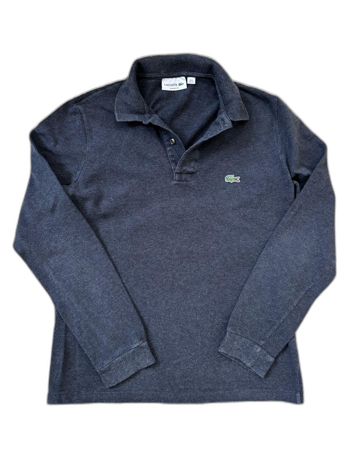 Lacoste Classic Fit Long Sleeve Charcoal Grey Polo Shirt - XS