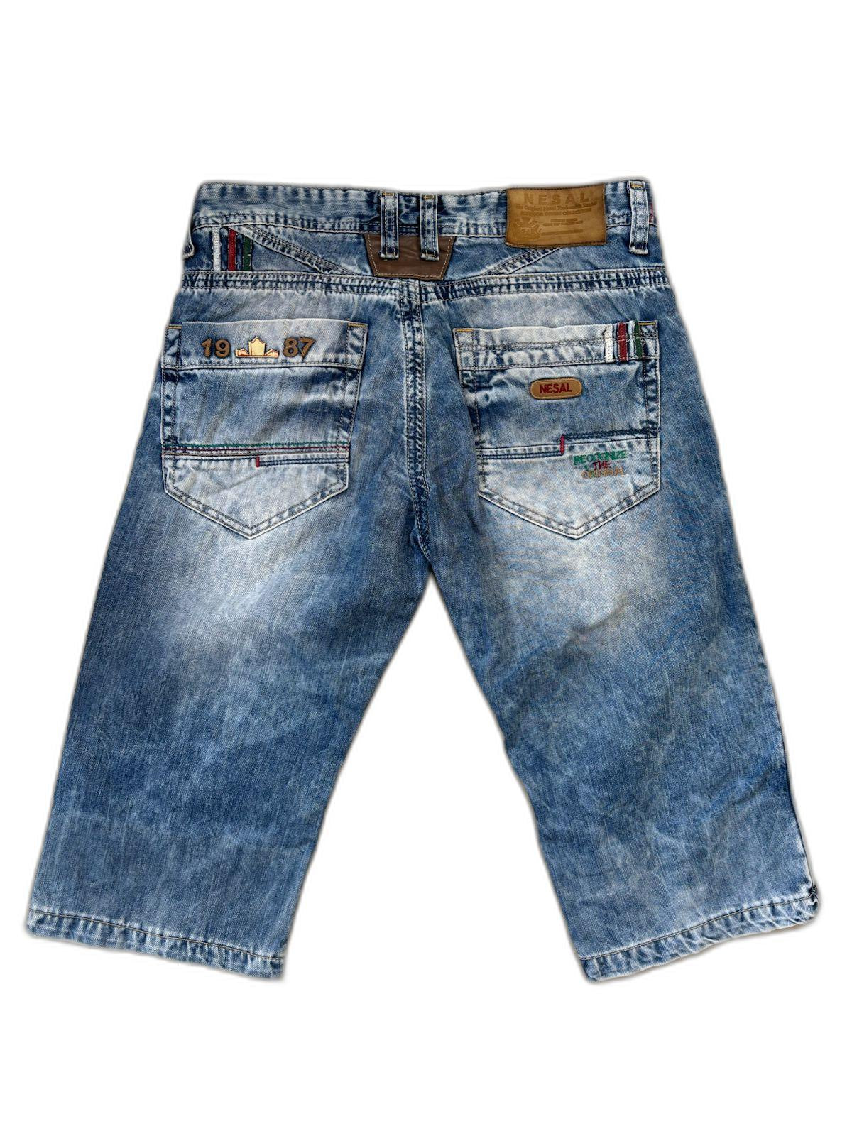 Nesal Denim 1987 Distressed Cargo Light Blue Short - M