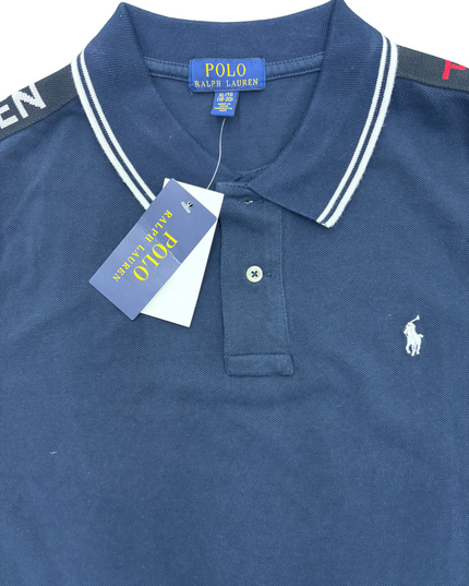 Ralph Lauren Taped Shoulder Polo TShirt - Navy Blue - S | New With Tag