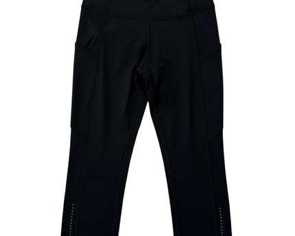 Lululemon Black High-Waisted Athletic Cropped Leggings with Side Pockets
