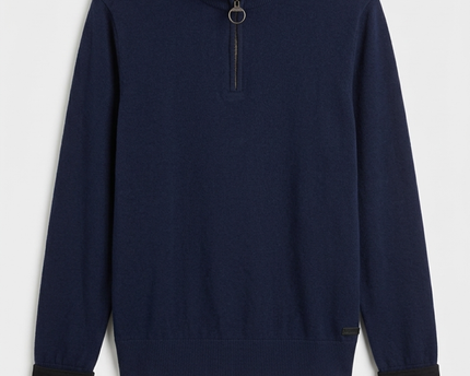 Barbour Navy 1/4 Zip Knit Sweater