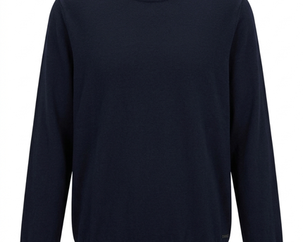 Boss Dark Blue Extra Fine Merino Wool Slim Fit Sweater