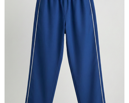 Bershka Blue Wide-Leg Sporty Track Pants