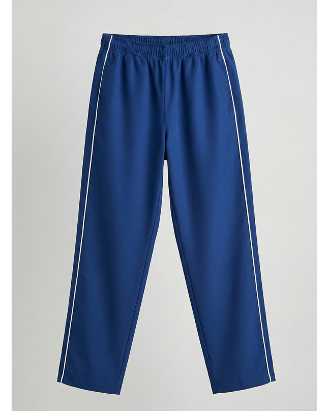 Bershka Blue Wide-Leg Sporty Track Pants