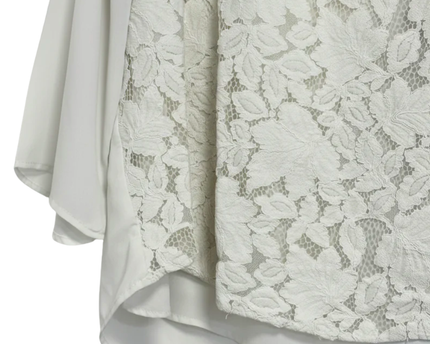KOTON White Floral Lace Tie-Back Blouse