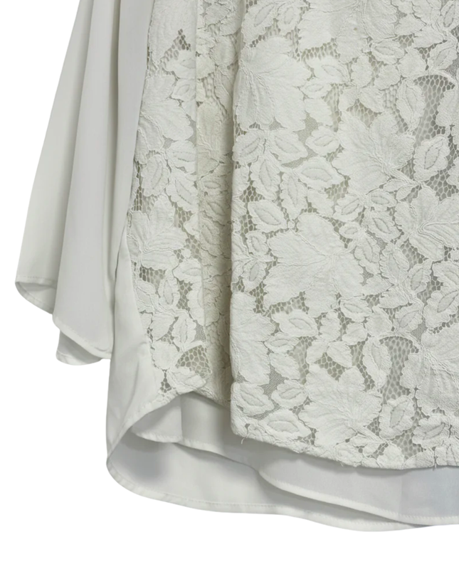 KOTON White Floral Lace Tie-Back Blouse