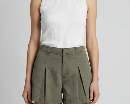 Abercrombie & Fitch Olive Green Pleated Skort Shorts