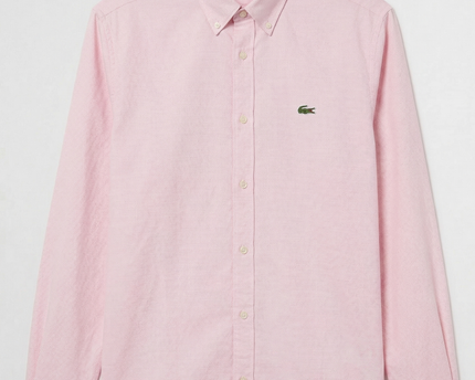 Lacoste Pink Long Sleeve Button-Down Shirt