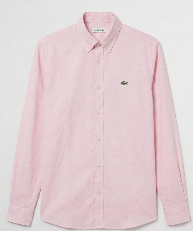 Lacoste Pink Long Sleeve Button-Down Shirt