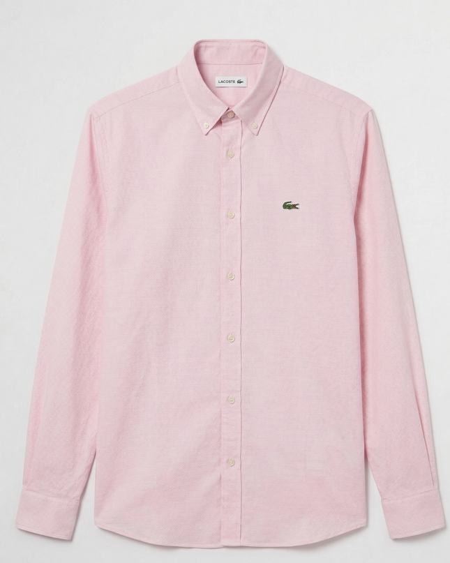 Lacoste Pink Long Sleeve Button-Down Shirt