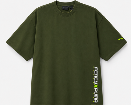 Fenty x Puma by Rihanna Olive Green Oversized Graphic T-Shirt
