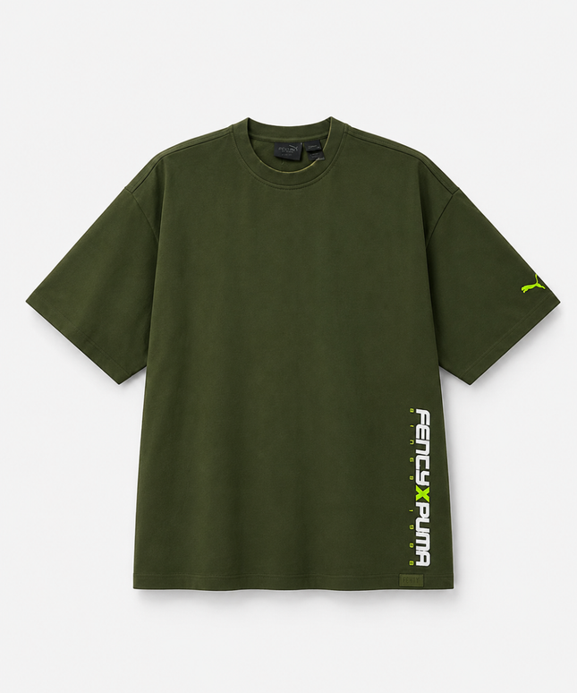 Fenty x Puma by Rihanna Olive Green Oversized Graphic T-Shirt
