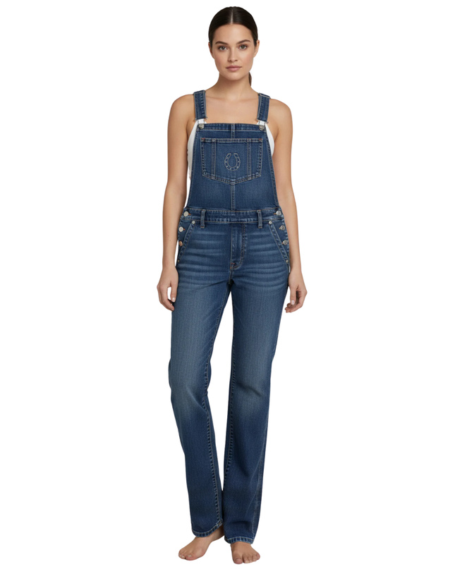 True Religion Blue Denim Overalls Jumpsuit