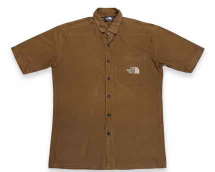 The North Face Brown Embroidered Logo Graphic Short Sleeve Shirt