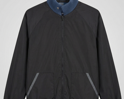 Levi's Black Zip-Up Bomber Jacket with Ribbed Trim