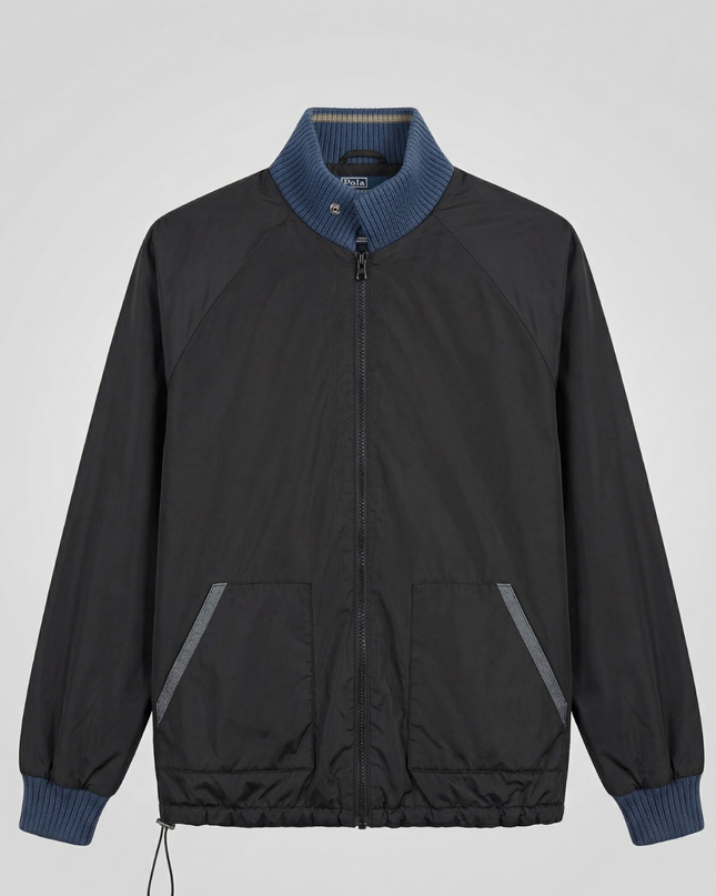 Levi's Black Zip-Up Bomber Jacket with Ribbed Trim