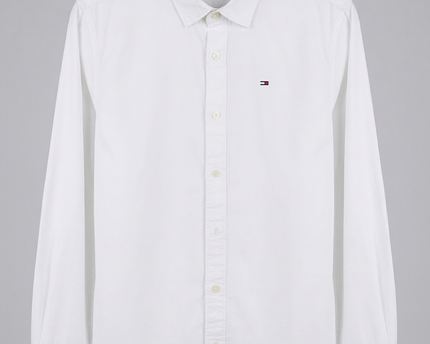Hilfiger Denim White Slim Fit Long Sleeve Shirt
