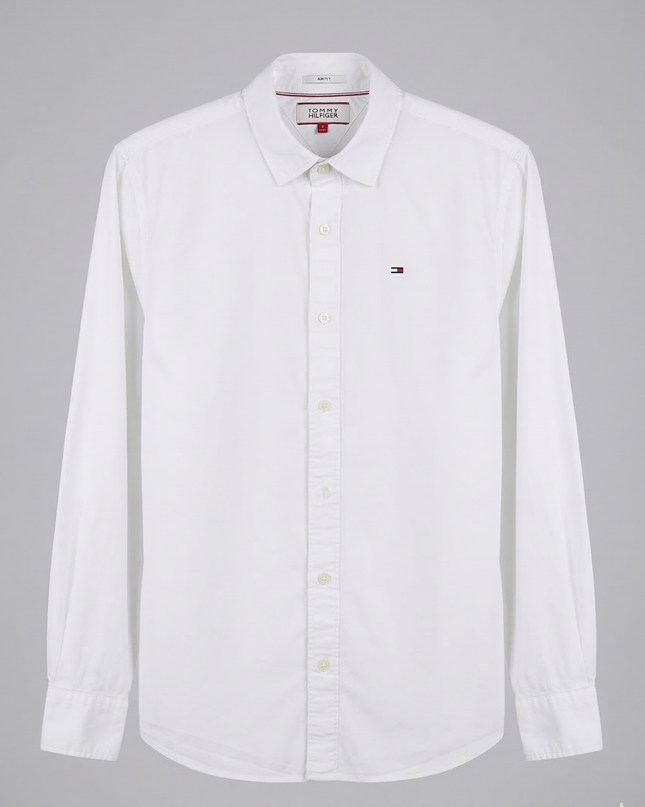 Hilfiger Denim White Slim Fit Long Sleeve Shirt