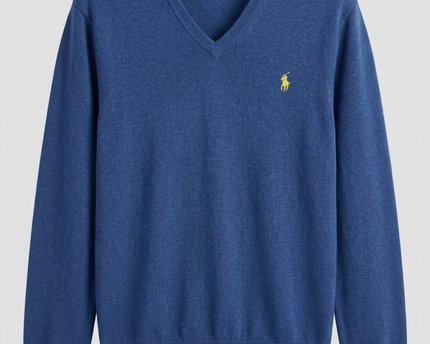 Polo Ralph Lauren Blue V-Neck Knit Sweater