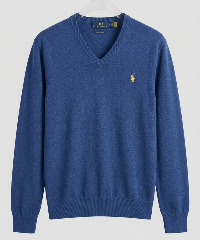 Polo Ralph Lauren Blue V-Neck Knit Sweater