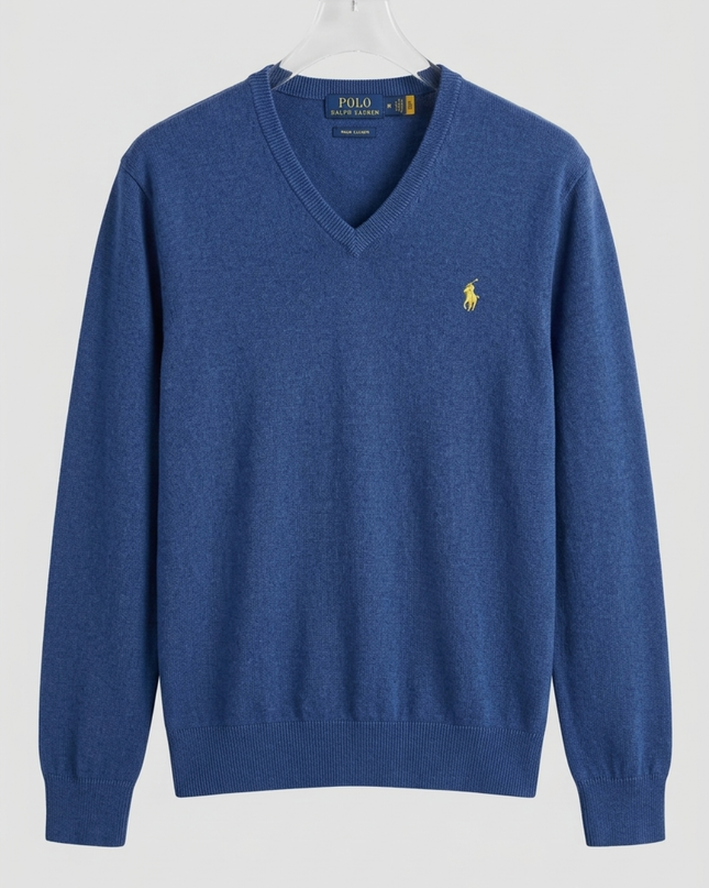 Polo Ralph Lauren Blue V-Neck Knit Sweater