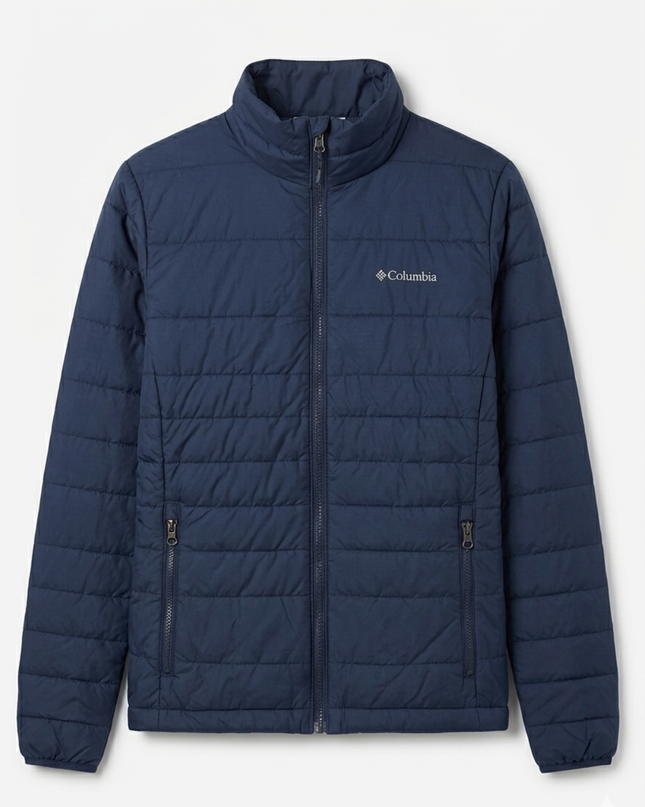 Columbia Navy Quilted Omni-Heat Interchange Puffer Jacket