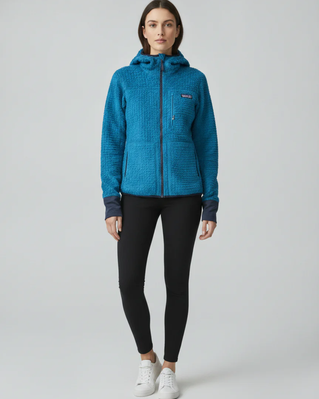 Patagonia Blue High-Pile Fleece Full-Zip Hoodie
