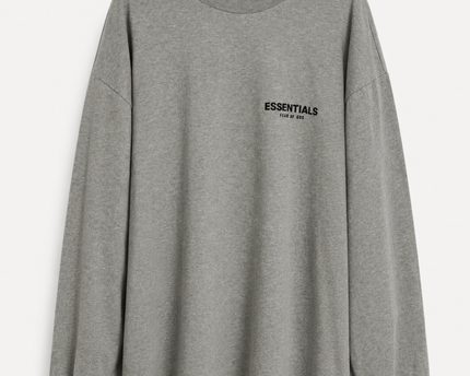 Fear of God Essentials Grey Oversized Long Sleeve T-Shirt