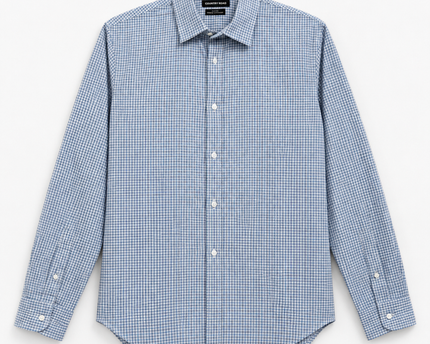 Country Road Blue Slim Fit Checked Cotton Shirt