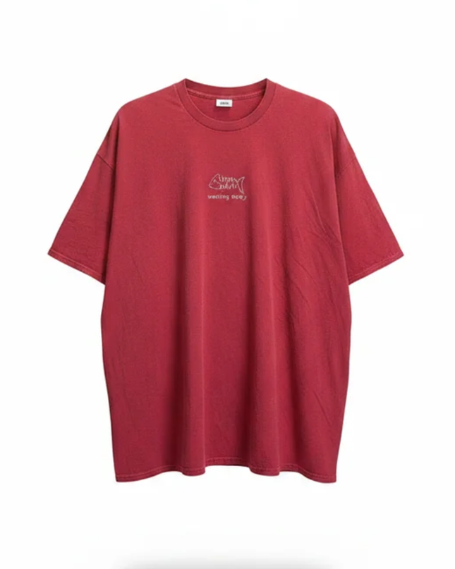 Urban Outfitters Red Wasting Away Embroidered Oversized T-Shirt
