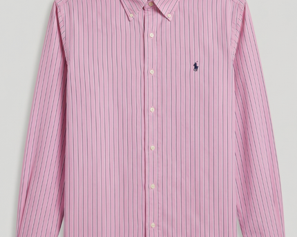 Polo Ralph Lauren Men's Pink Striped Classic Fit Button Down Shirt