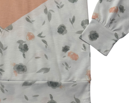 MISSLOOK Multi-color Floral Colorblock Hoodie